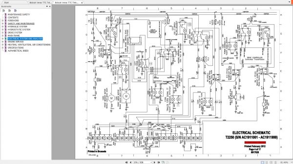 Bobcat Telescopic Handler T2250 Service Manual6989598 3
