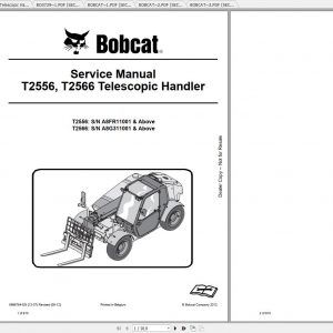 Bobcat Telescopic Handler T2556 T2566 Service Manuals 1