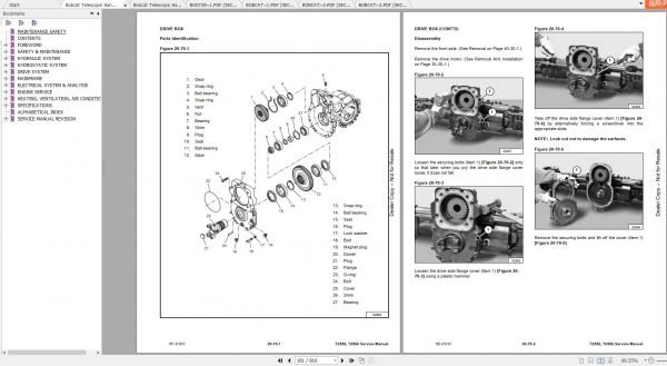 Bobcat Telescopic Handler T2556 T2566 Service Manuals 3