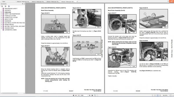 Bobcat Telescopic Handler T35105L T36120SL Service Manuals 3