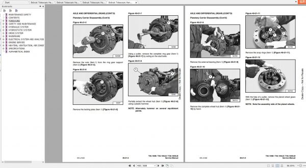 Bobcat Telescopic Handler T35105L T36120SL Service Manuals 4