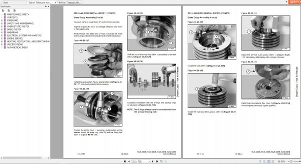 Bobcat Telescopic Handler TL2660 TL3060 Service Manuals 3
