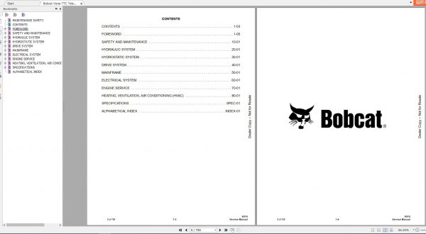 Bobcat Telescopic Tool Carrier TTC V519 Service Manual7303209 2