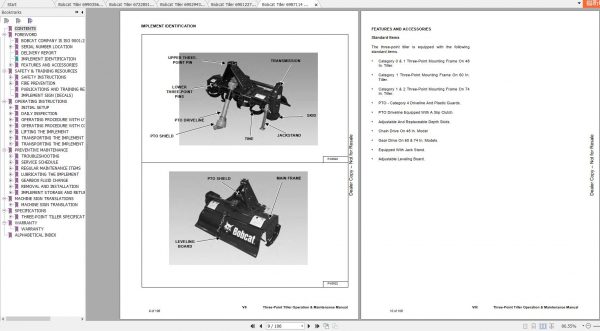 Bobcat Tiller Operation Maintenance Manuals 4