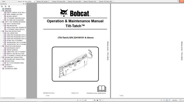 Bobcat Tilt Operation Maintenance Manuals 3