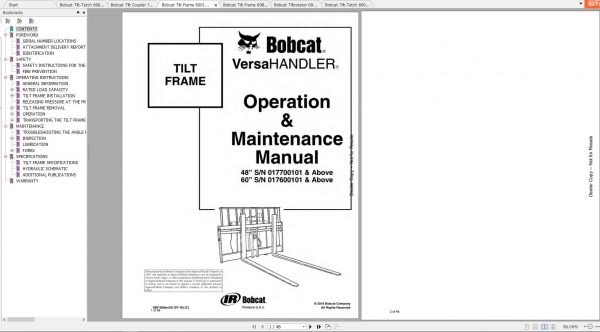 Bobcat Tilt Operation Maintenance Manuals 4