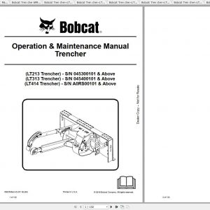 Bobcat Trencher Trench Compactor Operation Maintenance Manuals 1