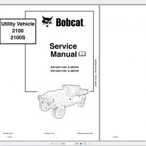 Bobcat Utility Vehicle 2100 2100S Service Manual6901987 1