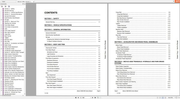 Bobcat Utility Vehicle 2100 2100S Service Manual6901987 2