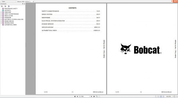 Bobcat Utility Vehicle 3200 Service Manual6989598 2