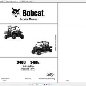 Bobcat Utility Vehicle 3400 3400XL Service Manuals 1