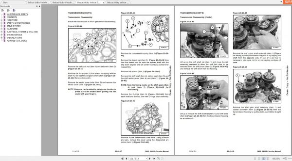 Bobcat Utility Vehicle 3400 3400XL Service Manuals 3