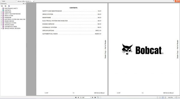 Bobcat Utility Vehicle 3450 Service Manual6989610 2