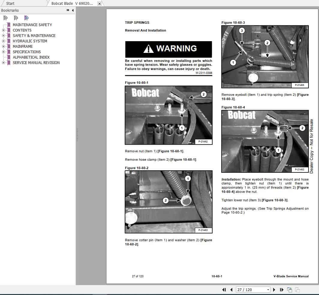 Bobcat V Blade 60 108 Service Manual6902082 3 1