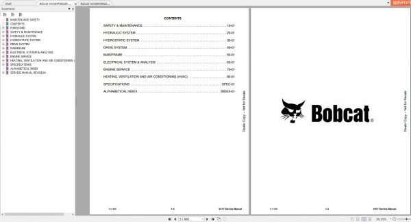 Bobcat VersaHANDLER TTC V417 Service Manuals 2