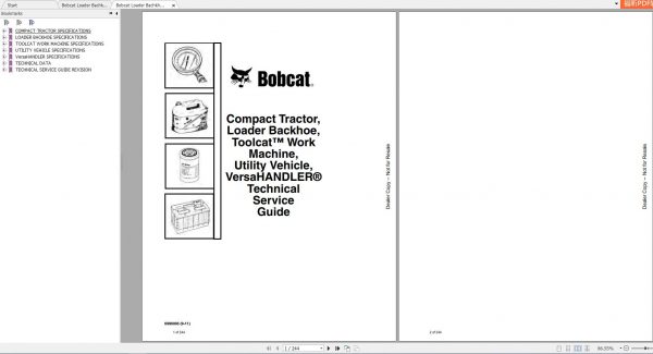 Bobcat VersaHANDLER Technical Service Guide6990005 1