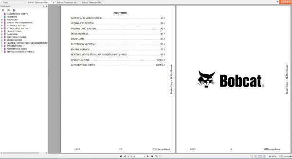 Bobcat VersaHANDLER® TTC V723 Service Manuals 2