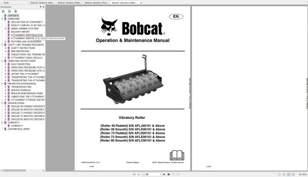 Bobcat Vibratory Roller Operation Maintenance Manuals 2