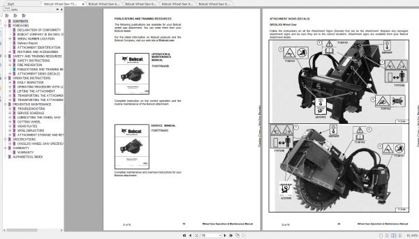 Bobcat Wheel Saw Operation Maintenance Manuals 3 1