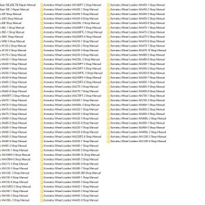 Komatsu Wheel Loader Shop Manual PDF DVD 148GB Collection All Model1