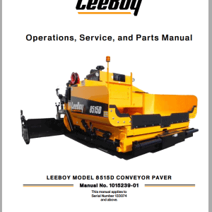 LeeBoy 1000D Asphalt Paver Manual 1 1
