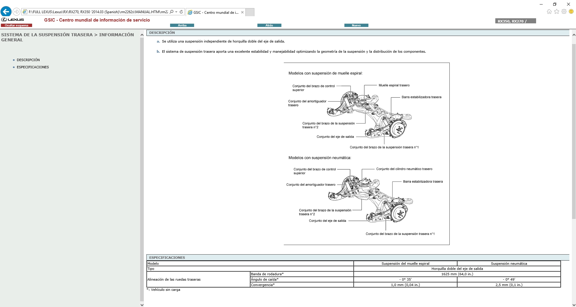 Lexus RX270 RX350 201403 Spanish Workshop Service Manual 3