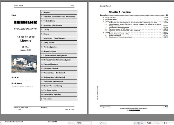 LiebherrMiningExcavatorsServiceManualNewUpdated0620202