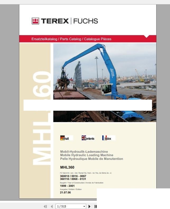 TEREX FUCHS CD V2003El Service Training3