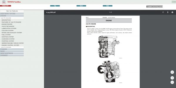 Toyota Camry 2006 Workshop Service Manual 2M8LAu