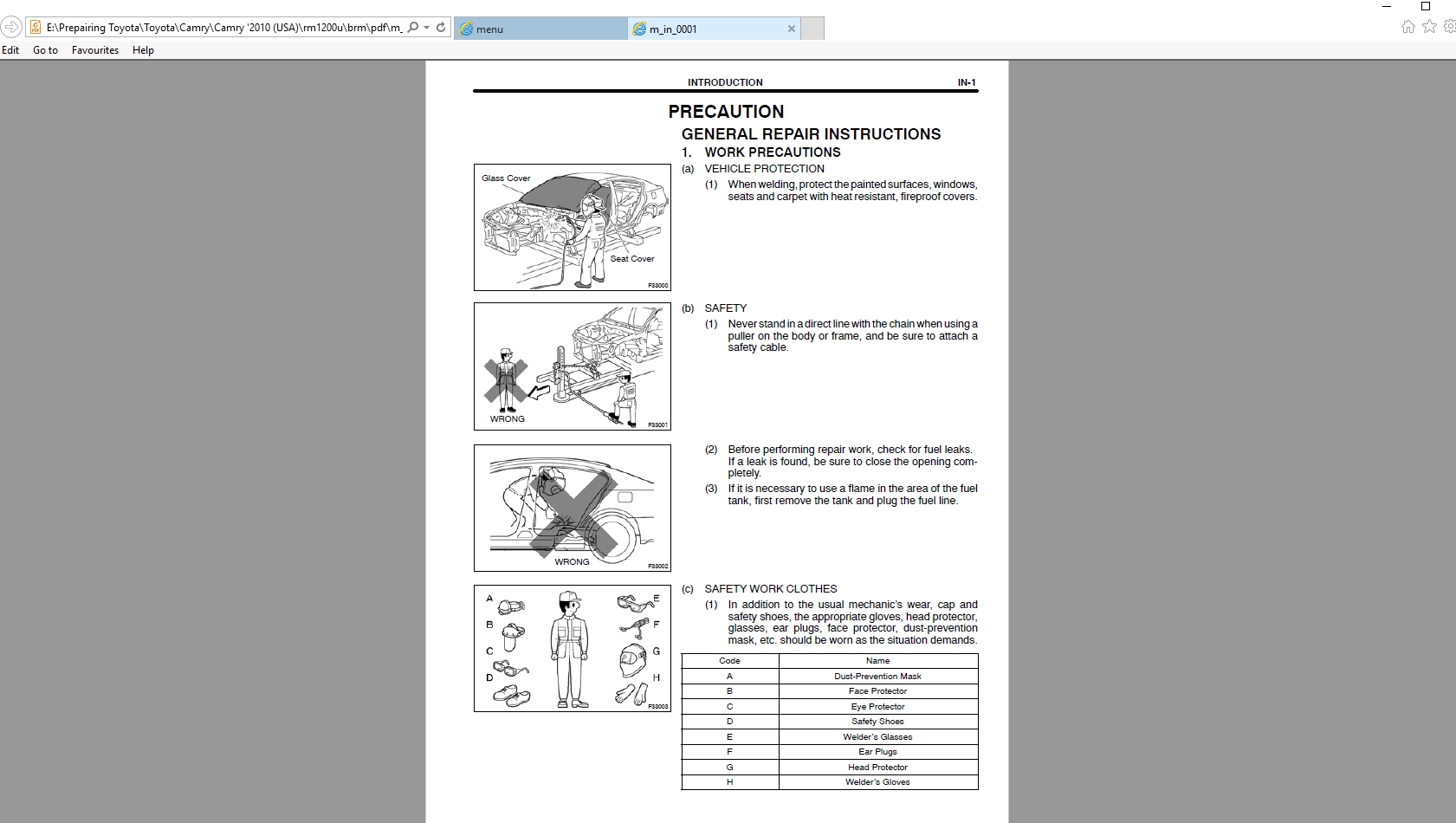 Toyota Camry 2010 Workshop Service Manual 1