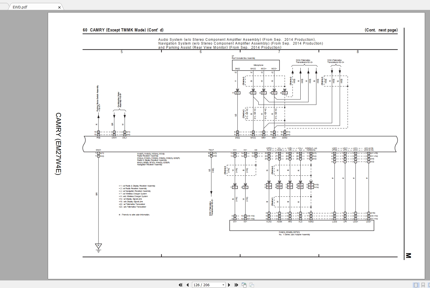 Toyota Camry [2017.04] Electrical Wiring Diagram