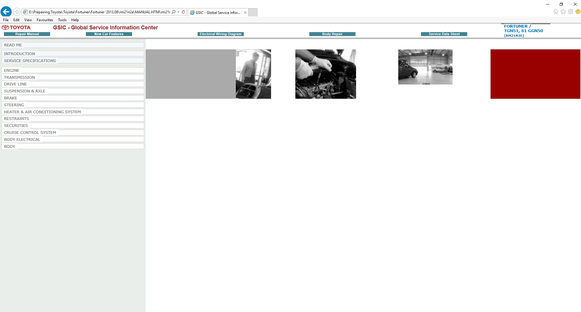Toyota Fortuner 201308 Workshop Service Manual 1