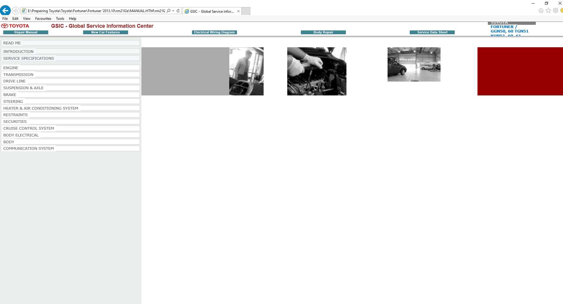 Toyota Fortuner 201310 Workshop Service Manual 1