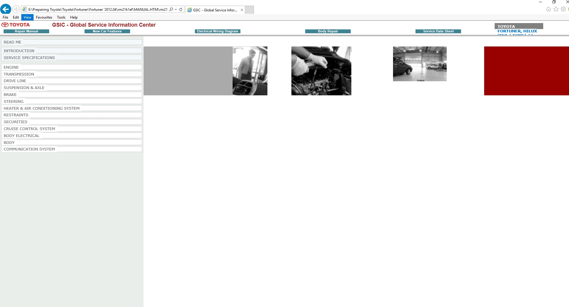 Toyota Fortuner Hilux SW4 201204 Workshop Service Manual 1