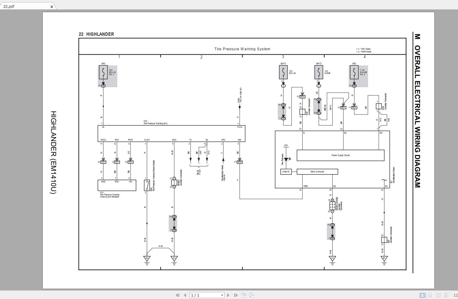 Toyota Highlander Wiring Diagram Pdf - Wiring Diagram