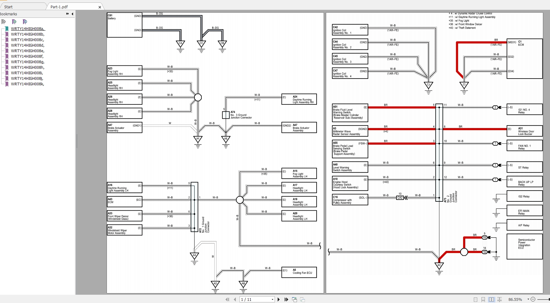 Toyota Highlander HV 2016 Electrical Wiring Diagram