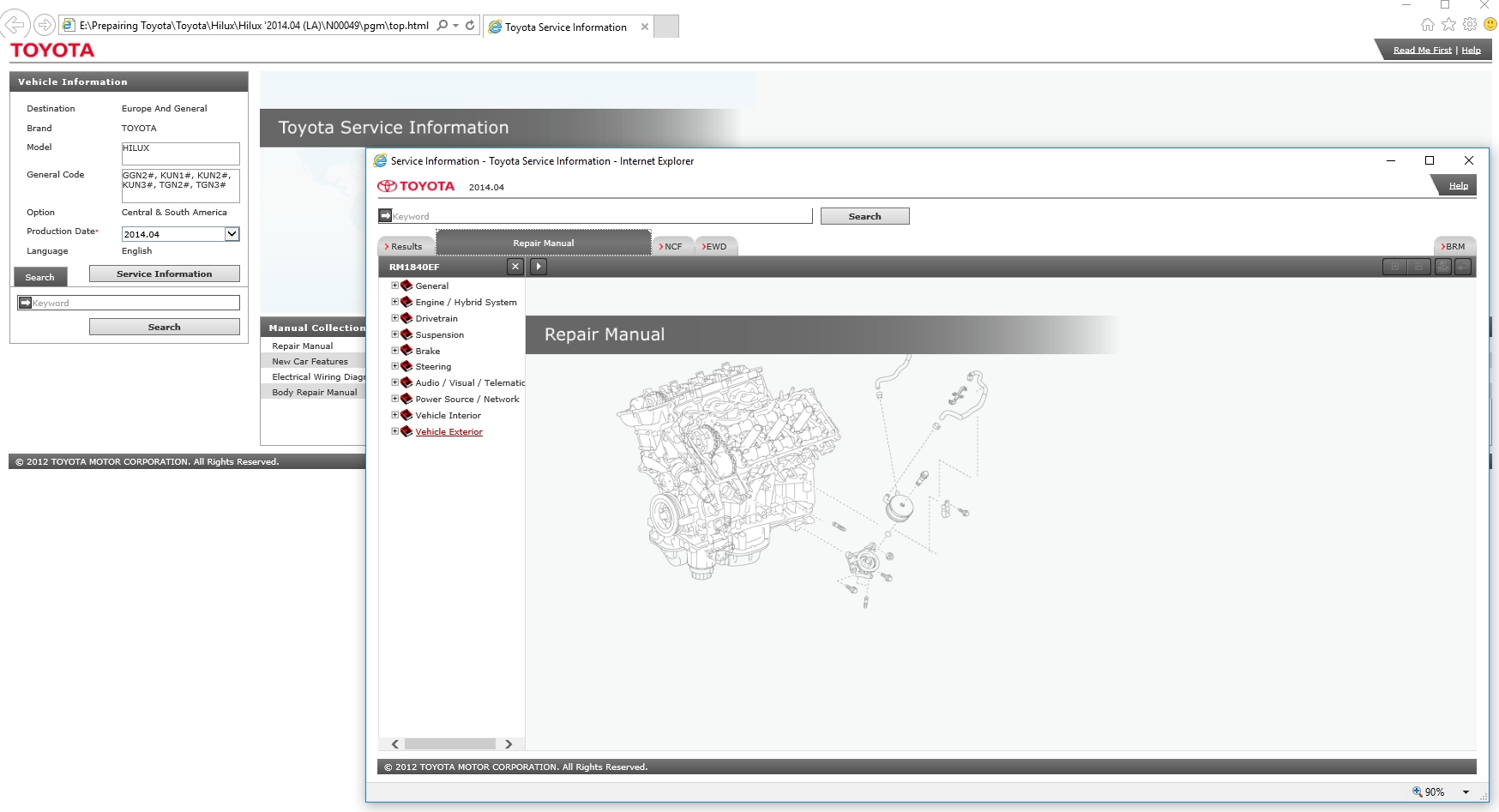 Toyota Hilux 201404 LA Workshop Service Manual 1