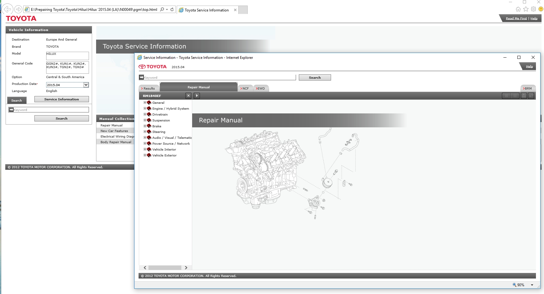Toyota Hilux 201504 LA Workshop Service Manual 1
