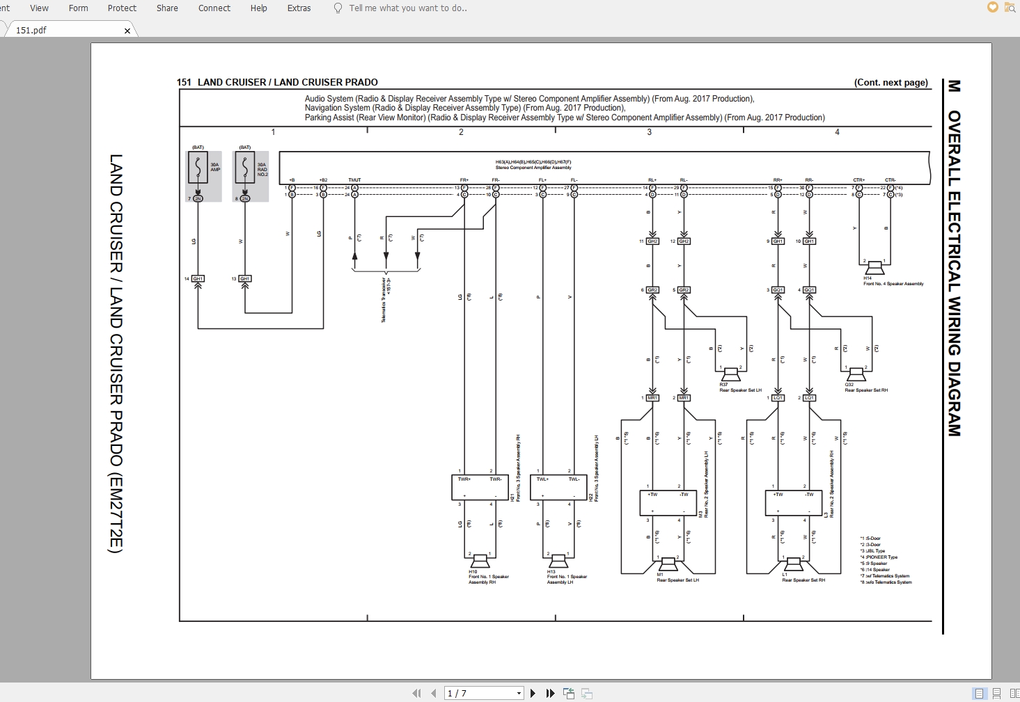 Toyota Land Cruiser, Land Cruiser Prado [2017.08] EWD Electrical Wiring