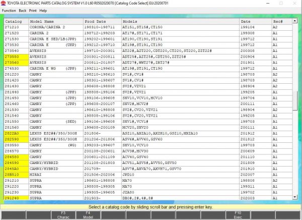 Toyota Lexus EPC ALL REGIONS 072020 PARTS CATALOG 11