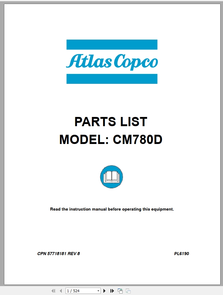 Atlas Copco CM780D Parts List57718181 1