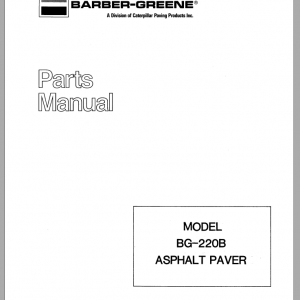 BARBER GREENE BG 220B Asphalt Paver Part Manual 1