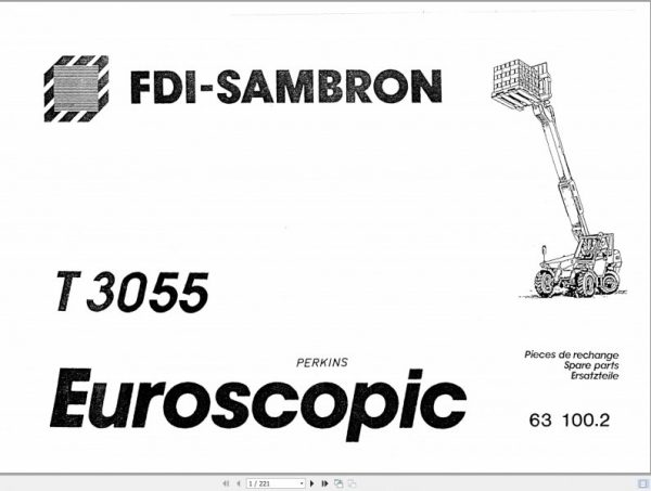 Bobcat Sambron Euroscopics T3055 Spare Parts Catalog 1