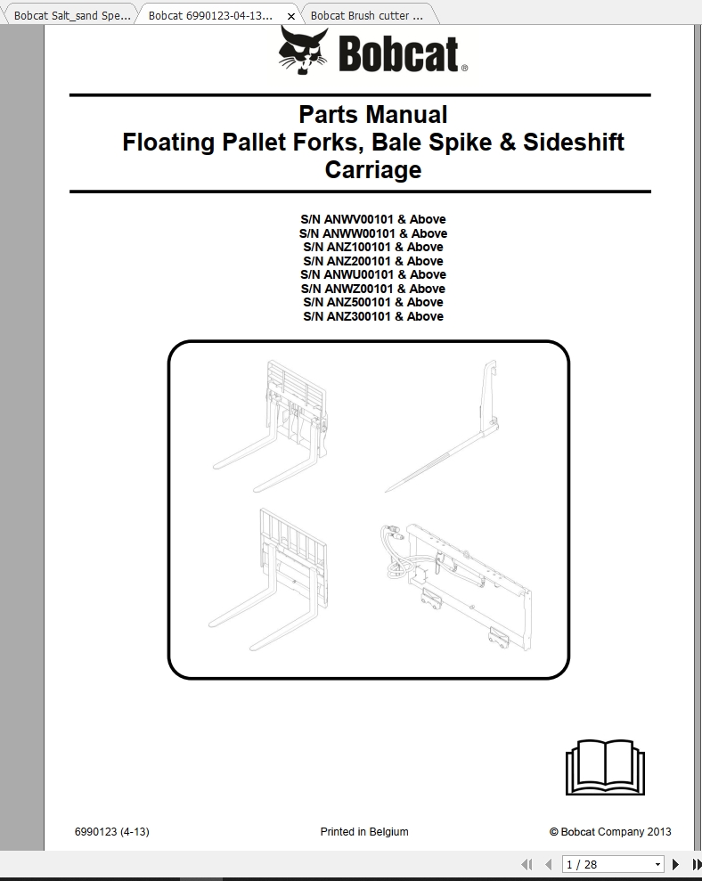 Bobcat Attachments Spare Parts Catalog