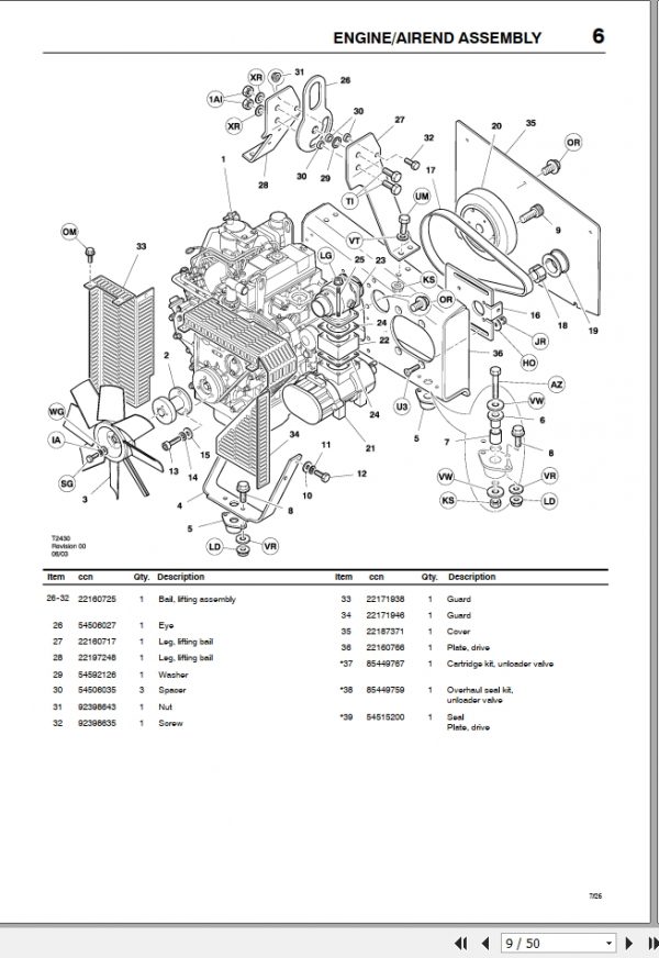 Bobcat BAP Compressor 726 Parts Manual4950113 3