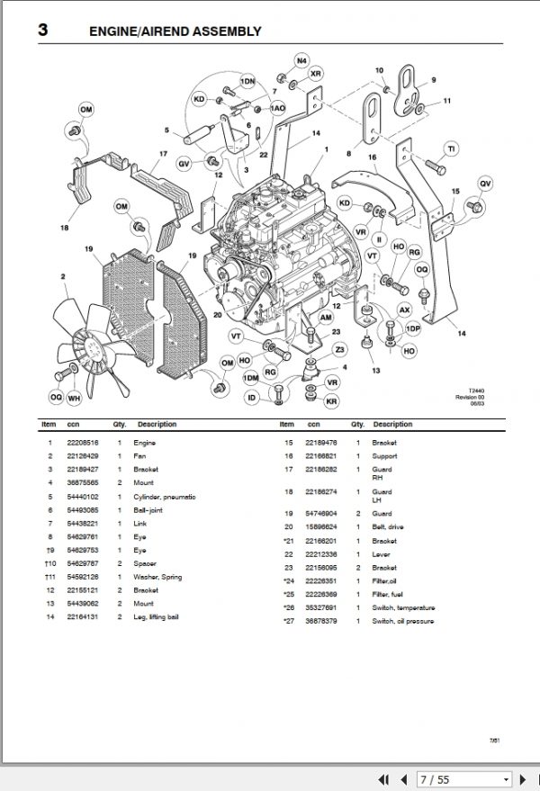 Bobcat BAP Compressor 751 Parts Manual4950115 3