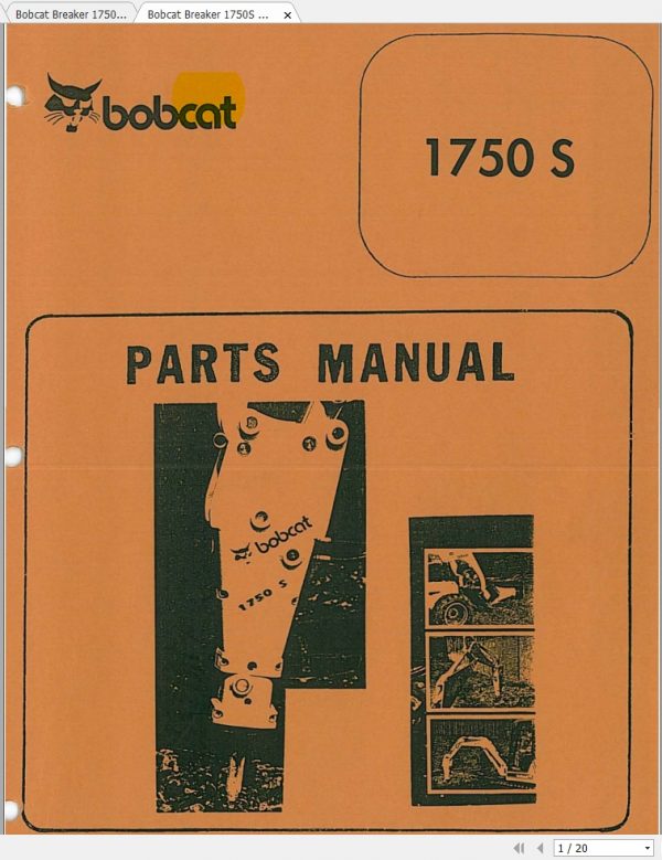 Bobcat Breaker 1750S Operation Maintenance Parts Manual 2