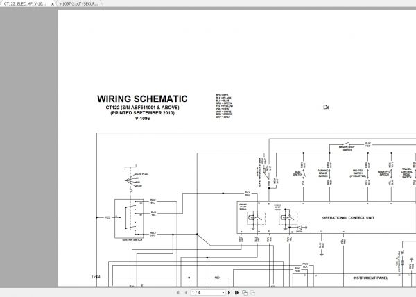 Bobcat Compact Tractor CT122 Hydraulic Electrical Schematic 1