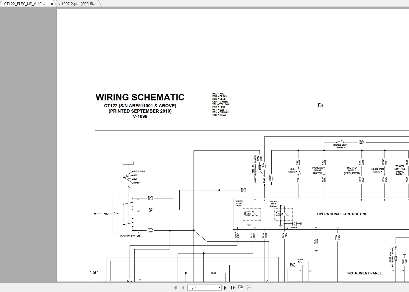 Bobcat Compact Tractor CT122 Hydraulic Electrical Schematic 1