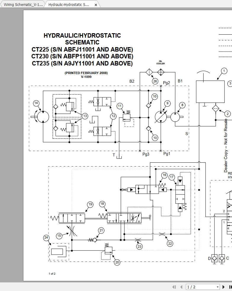 Bobcat Compact Tractor CT225 CT230 CT235 Hydraulic Electrical Schematic 1